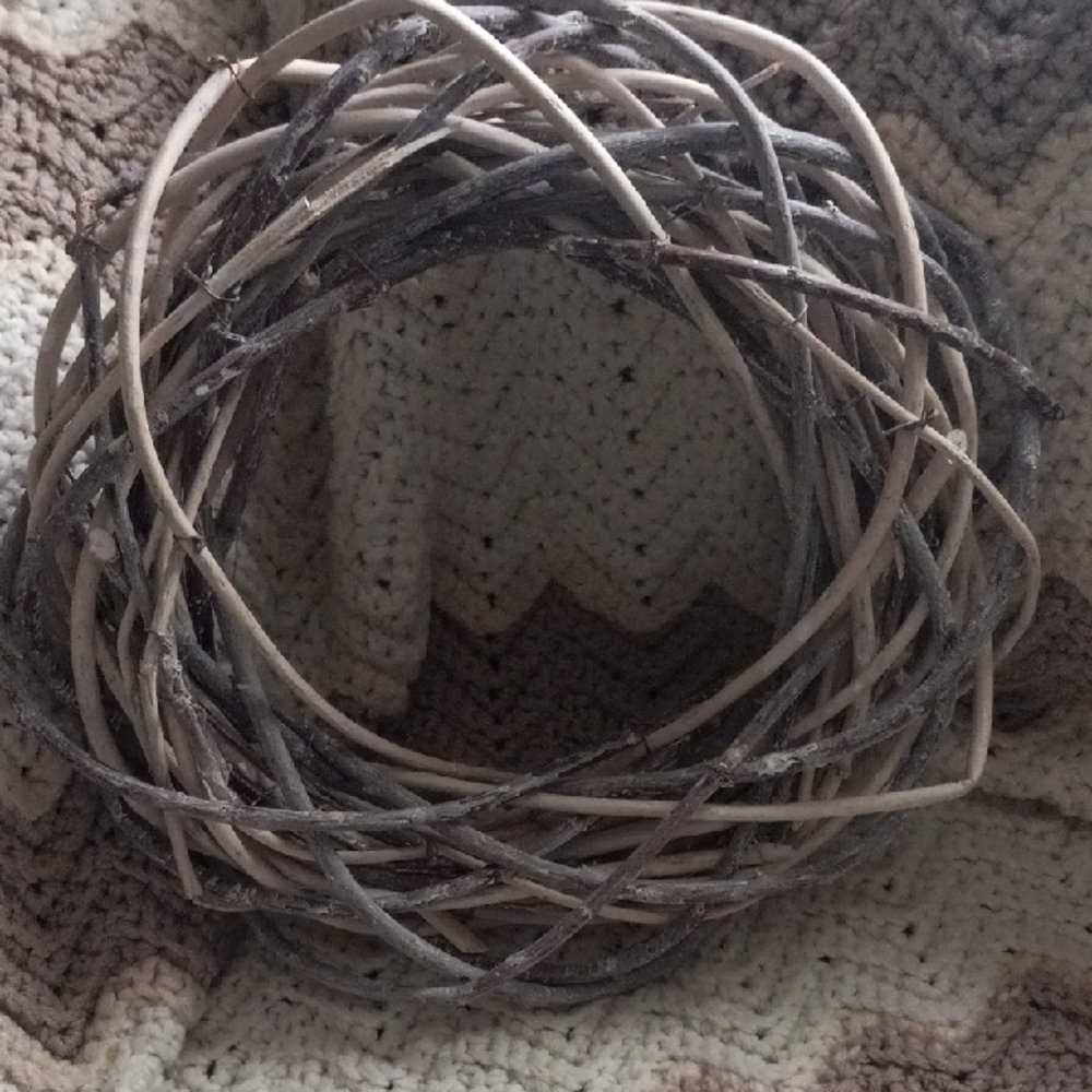 Rustic Woven Twig Wreath - Brown and Gray